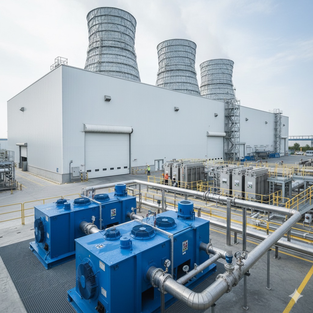 100 TR industrial air-cooled chiller installation for chemical plant