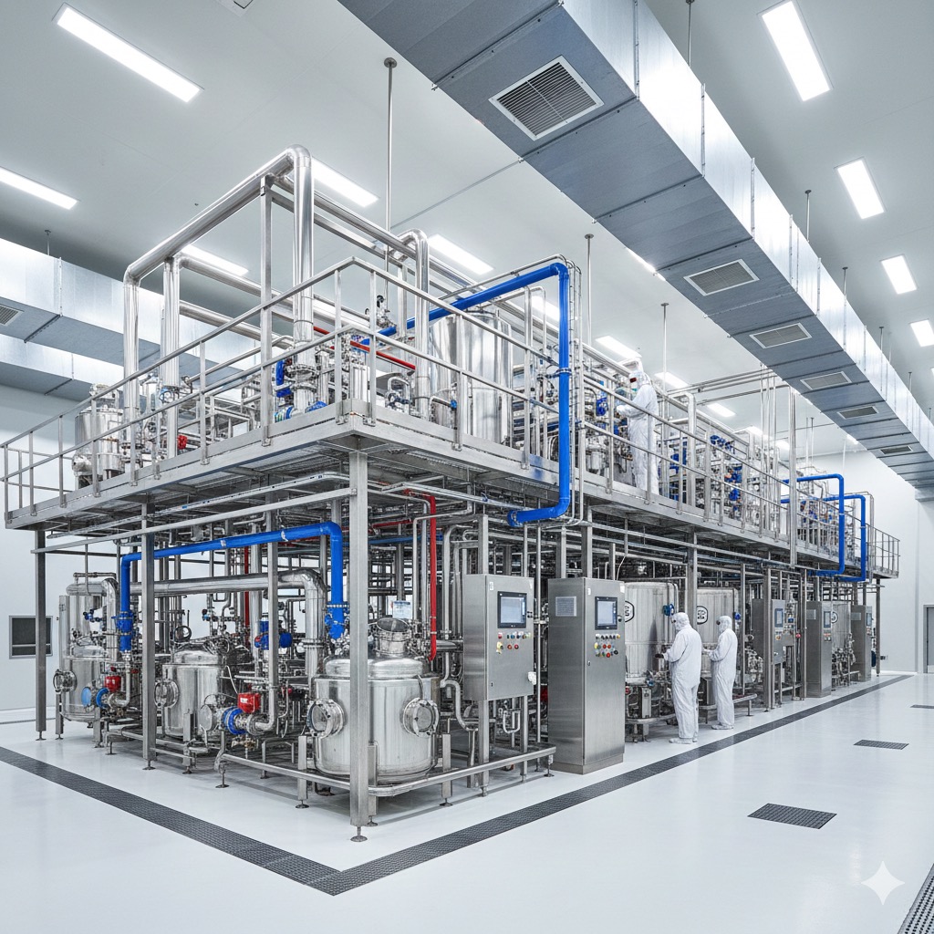 Turnkey pharmaceutical water treatment plant — RO+EDI+WFI with full distribution and validation